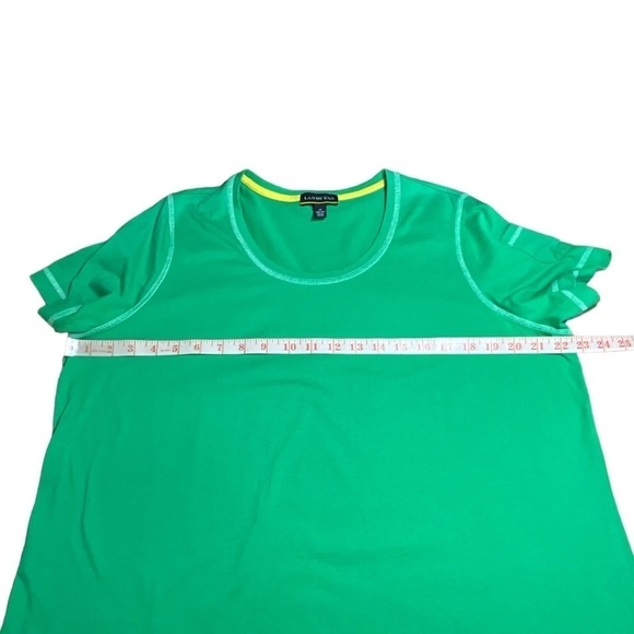 LANDS END Cotton / Poly blend Short Sleeve Green Tee Contrast Stitching US Sz 1X - Picture 6 of 10